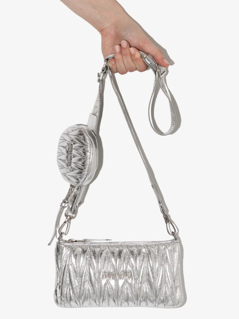 Quilted MatelassÃ_x0083_Â© Clutch Bag