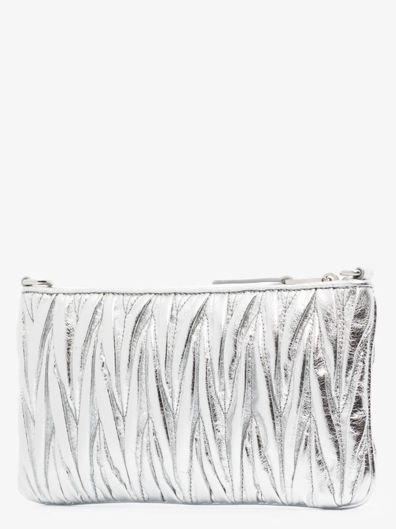 Quilted MatelassÃ_x0083_Â© Clutch Bag