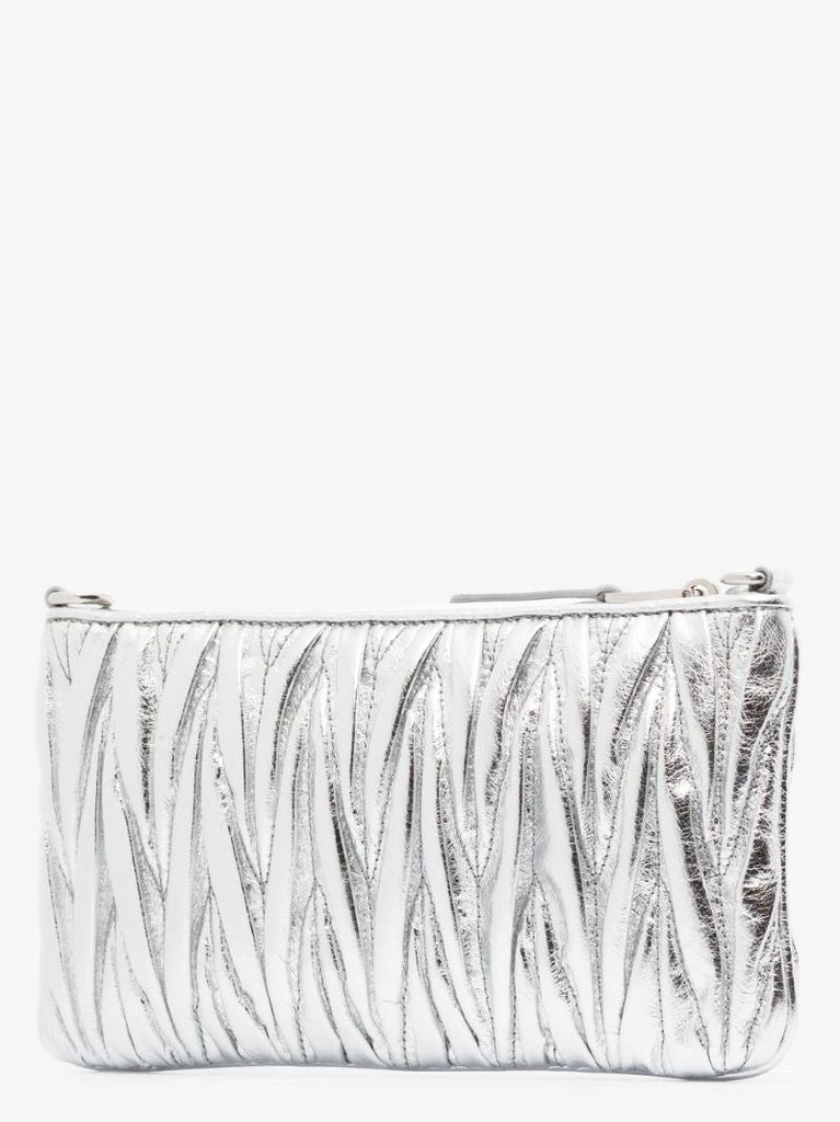 Quilted MatelassÃ_x0083_Â© Clutch Bag