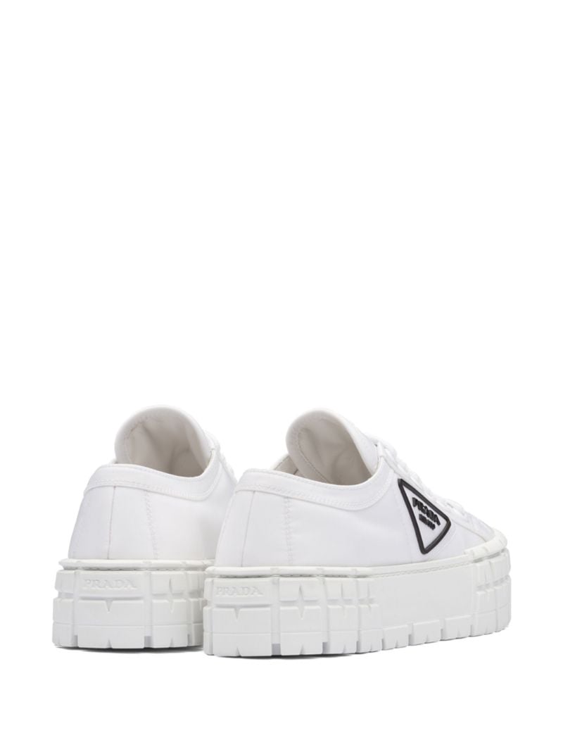 White Double Wheel Gabardine Sneakers
