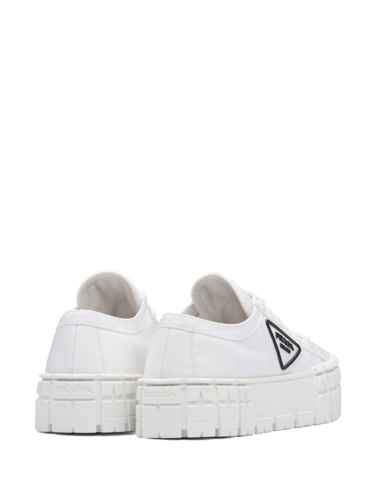 White Double Wheel Gabardine Sneakers