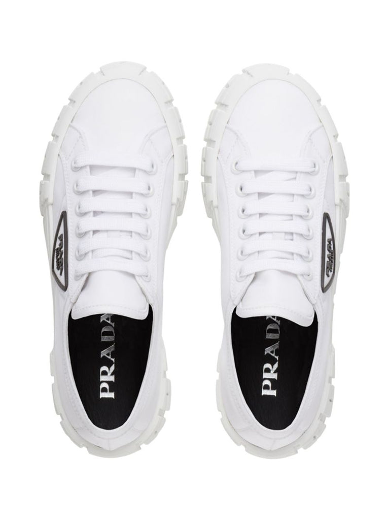 White Double Wheel Gabardine Sneakers