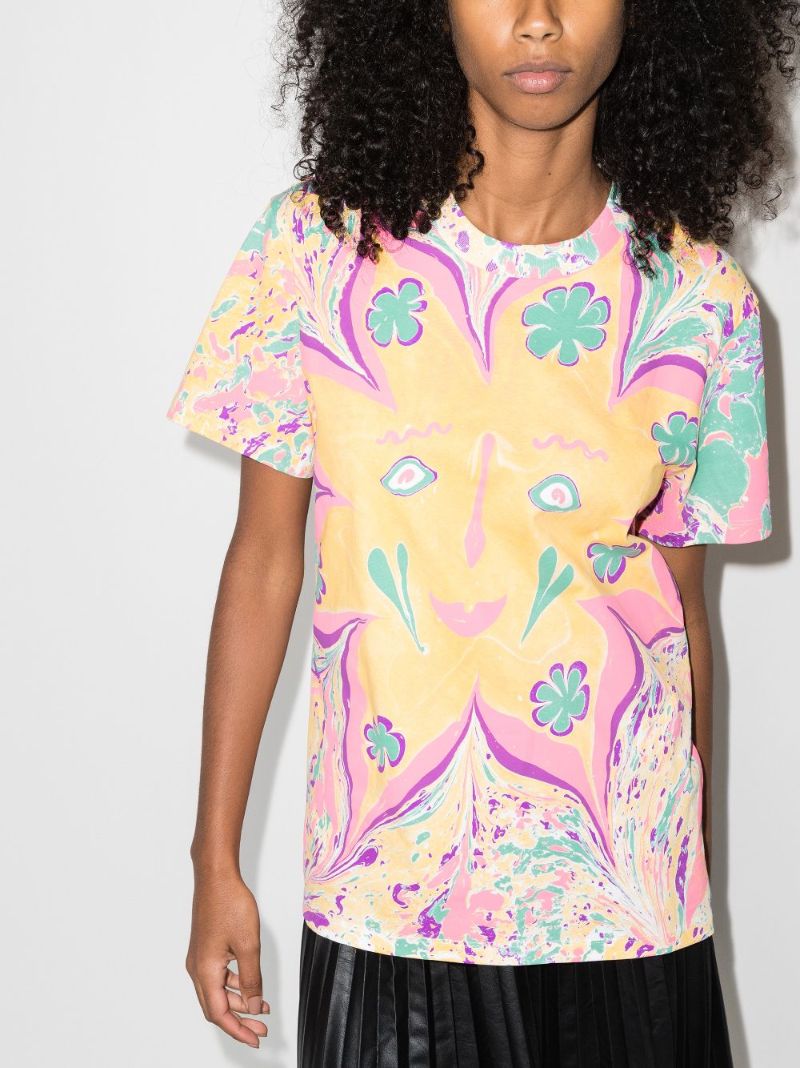X Myfawnwy Flower Print Cotton T-shirt