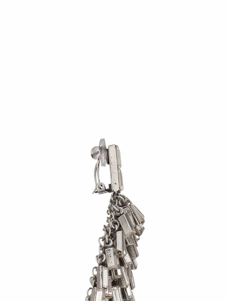 Silver-tone Crystal Fringe Drop Earrings