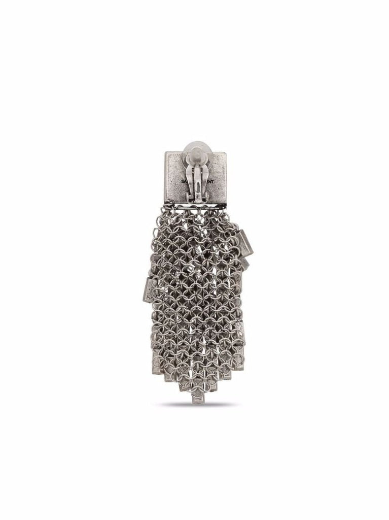 Silver-tone Crystal Fringe Drop Earrings
