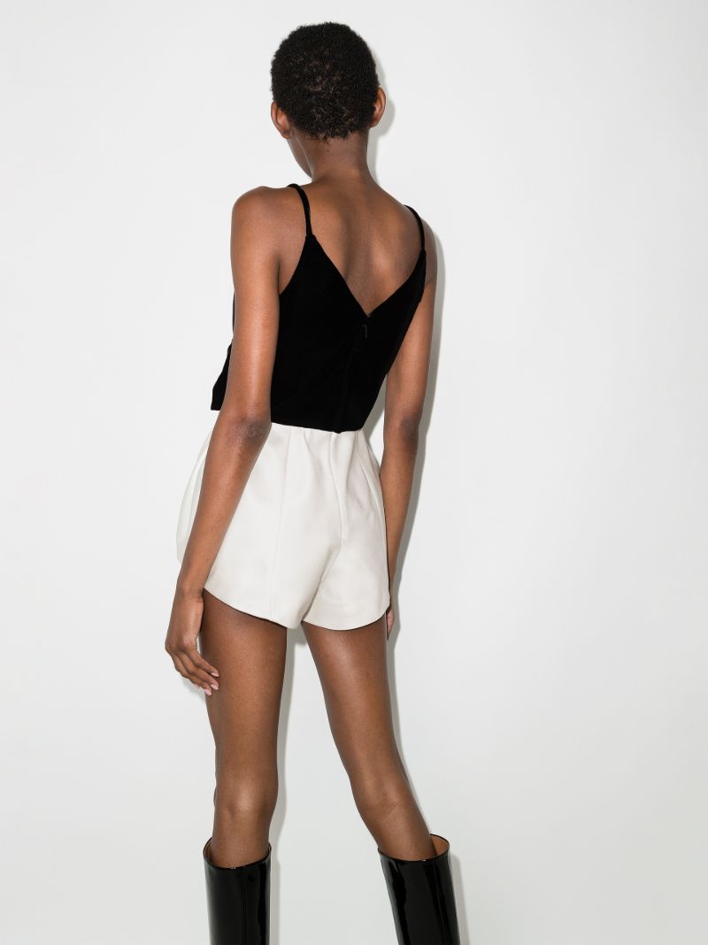 Embellished Velvet and Silk Playsuit