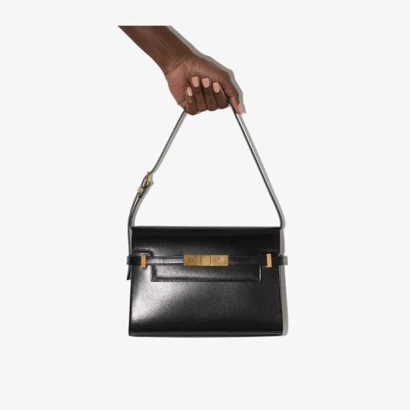 Black Manhattan Small Leather Shoulder Bag