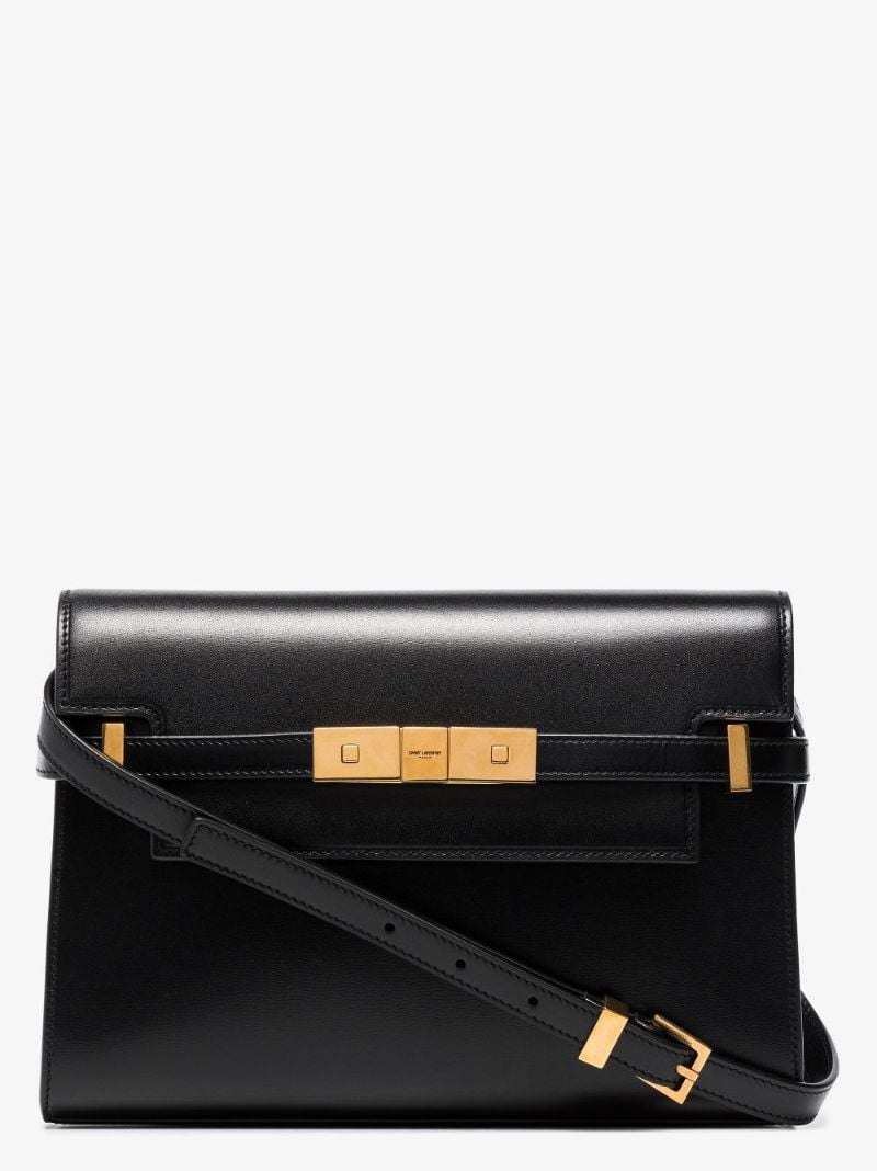 Black Manhattan Small Leather Shoulder Bag