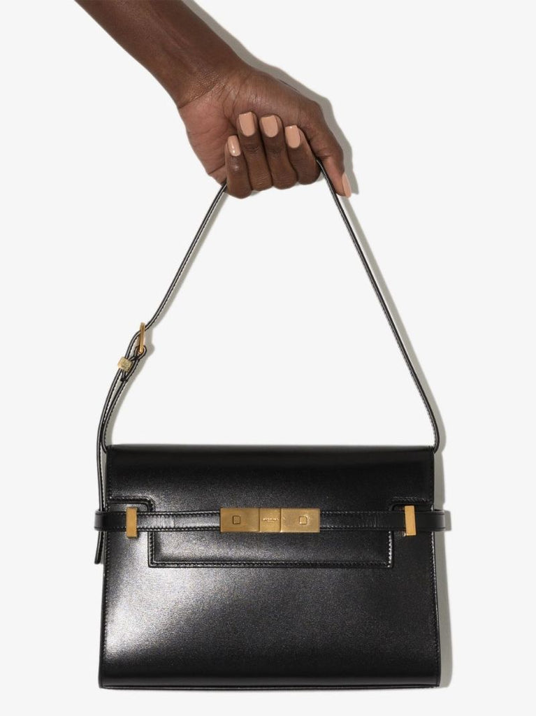 Black Manhattan Small Leather Shoulder Bag