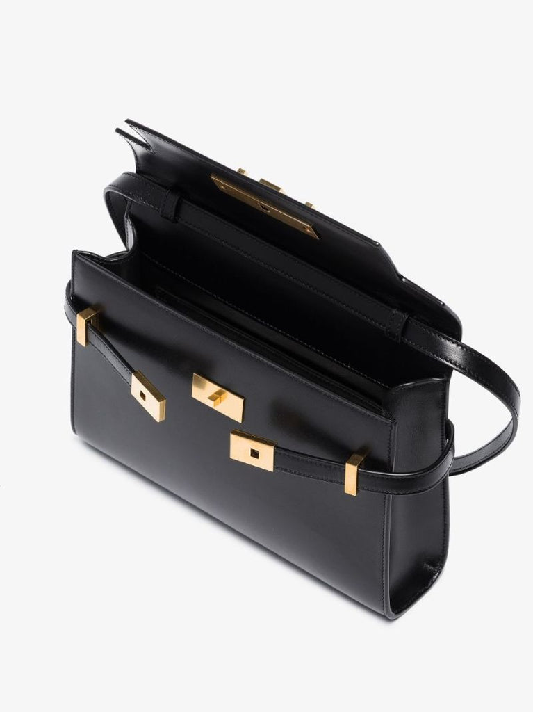 Black Manhattan Small Leather Shoulder Bag