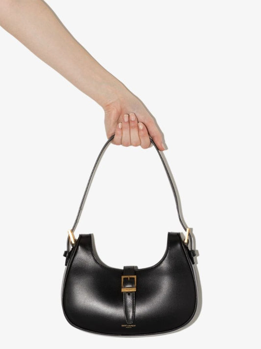Black Le Fermoir Leather Shoulder Bag