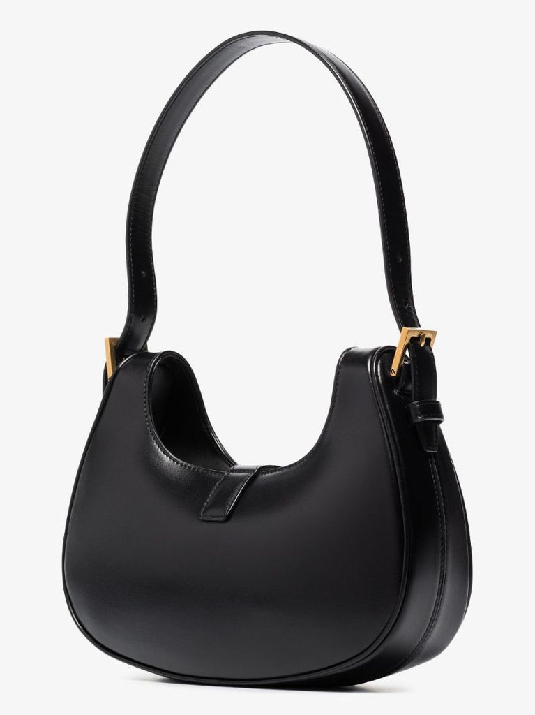 Black Le Fermoir Leather Shoulder Bag