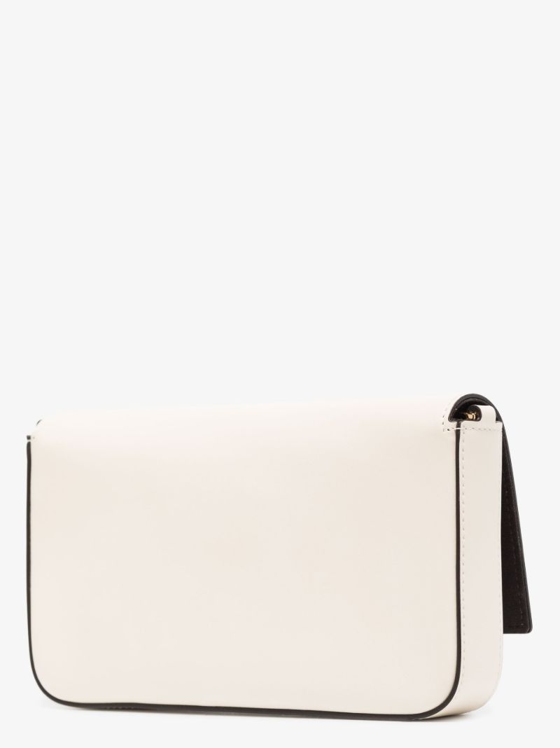 White Logo Leather Wallet on Chain
