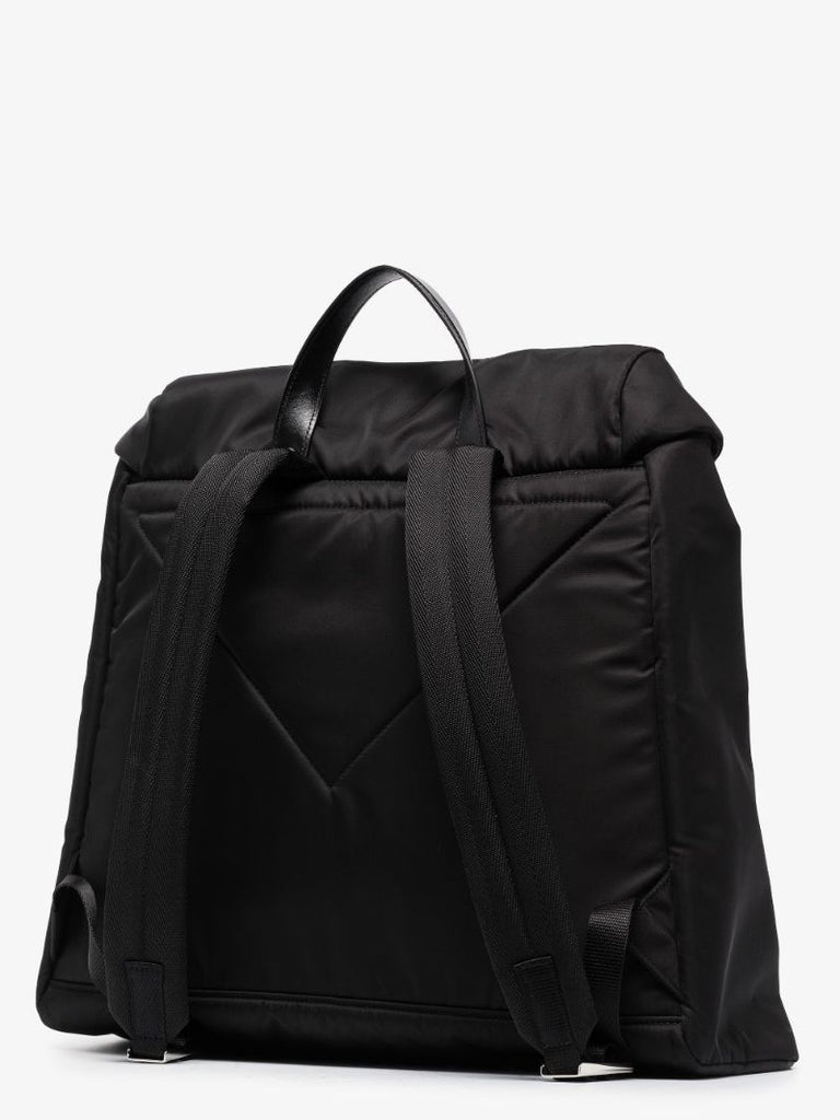 Black Re-nylon Logo Plaque Backpack