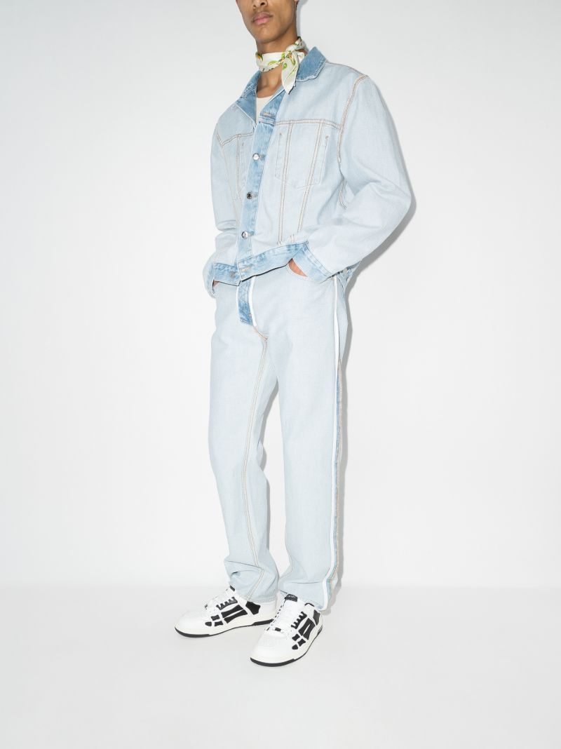White and Black Skel-top Low Leather Sneakers