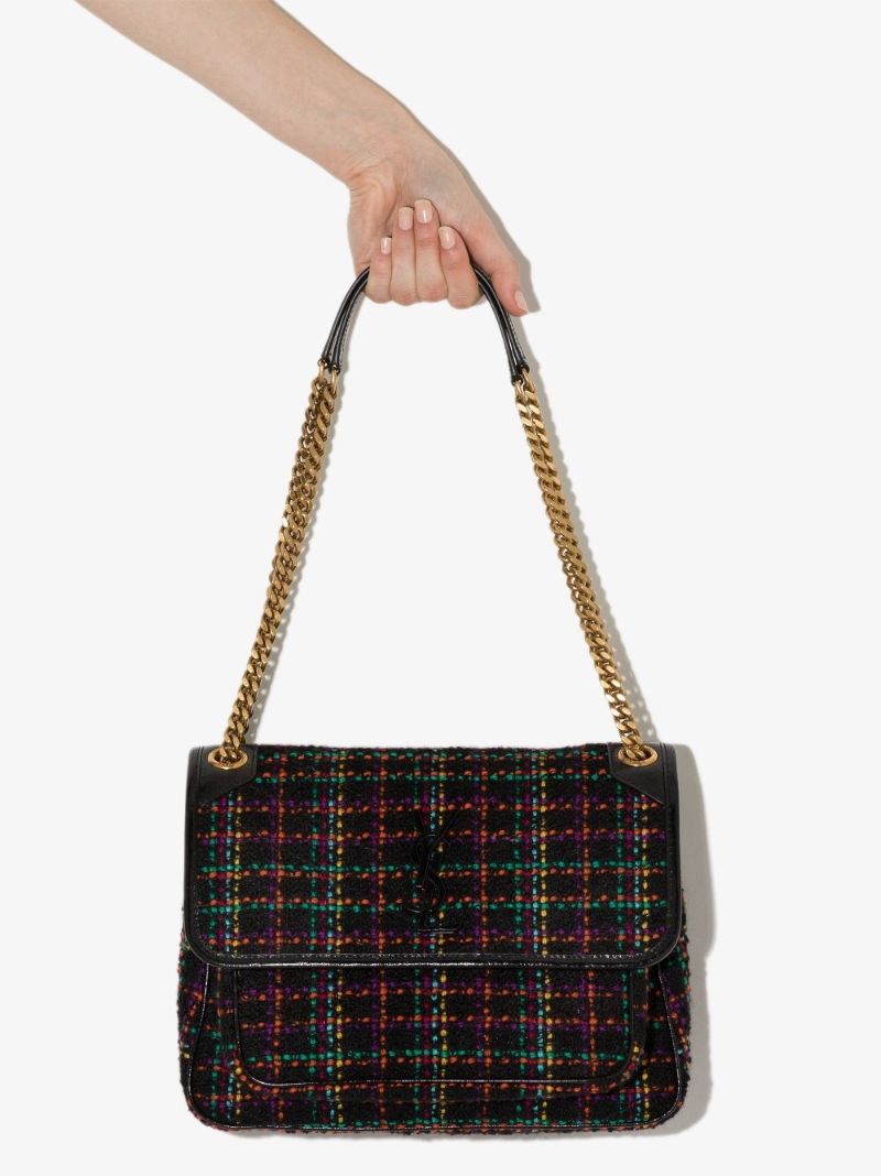 Multicoloured Niki Tweed Shoulder Bag