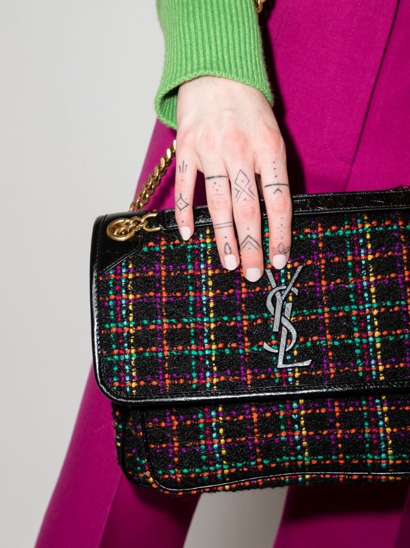 Multicoloured Niki Tweed Shoulder Bag