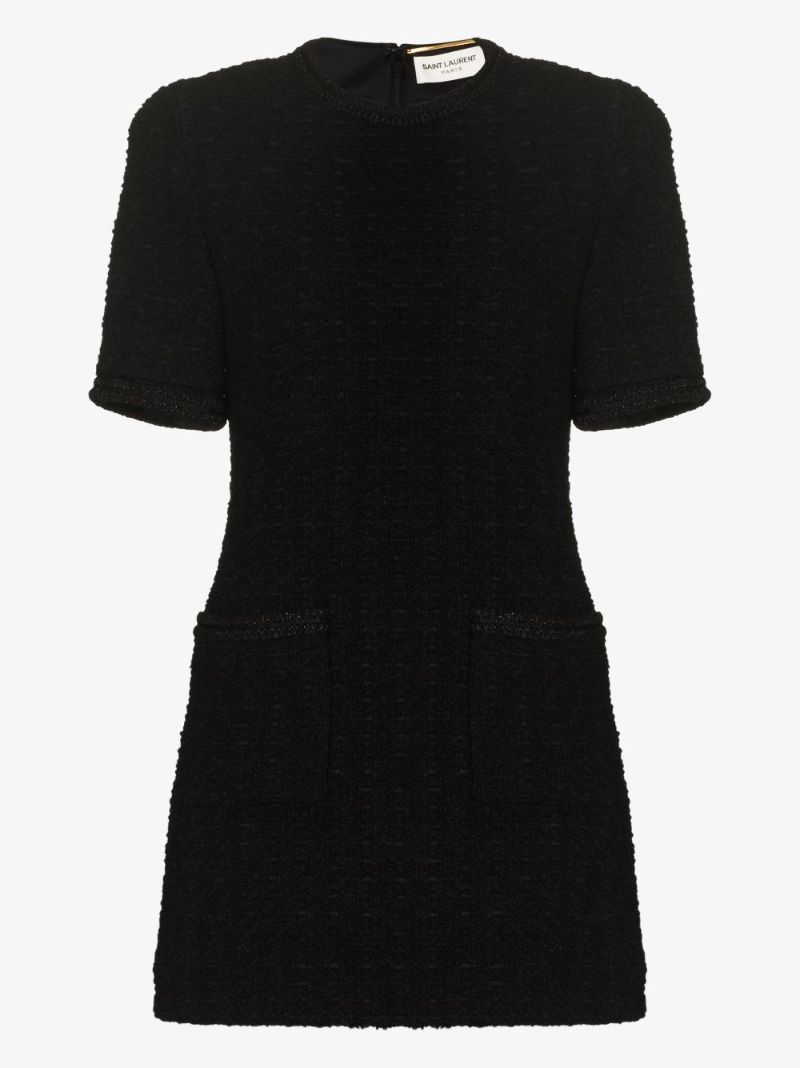 Short Sleeve Tweed Mini Dress