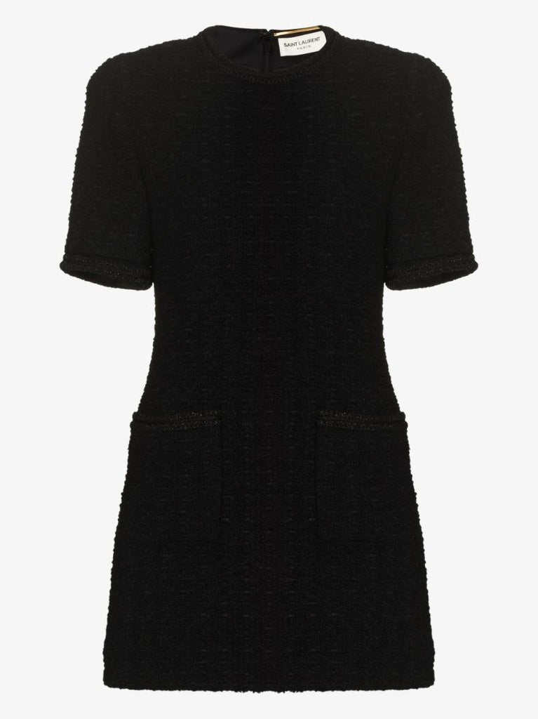 Short Sleeve Tweed Mini Dress