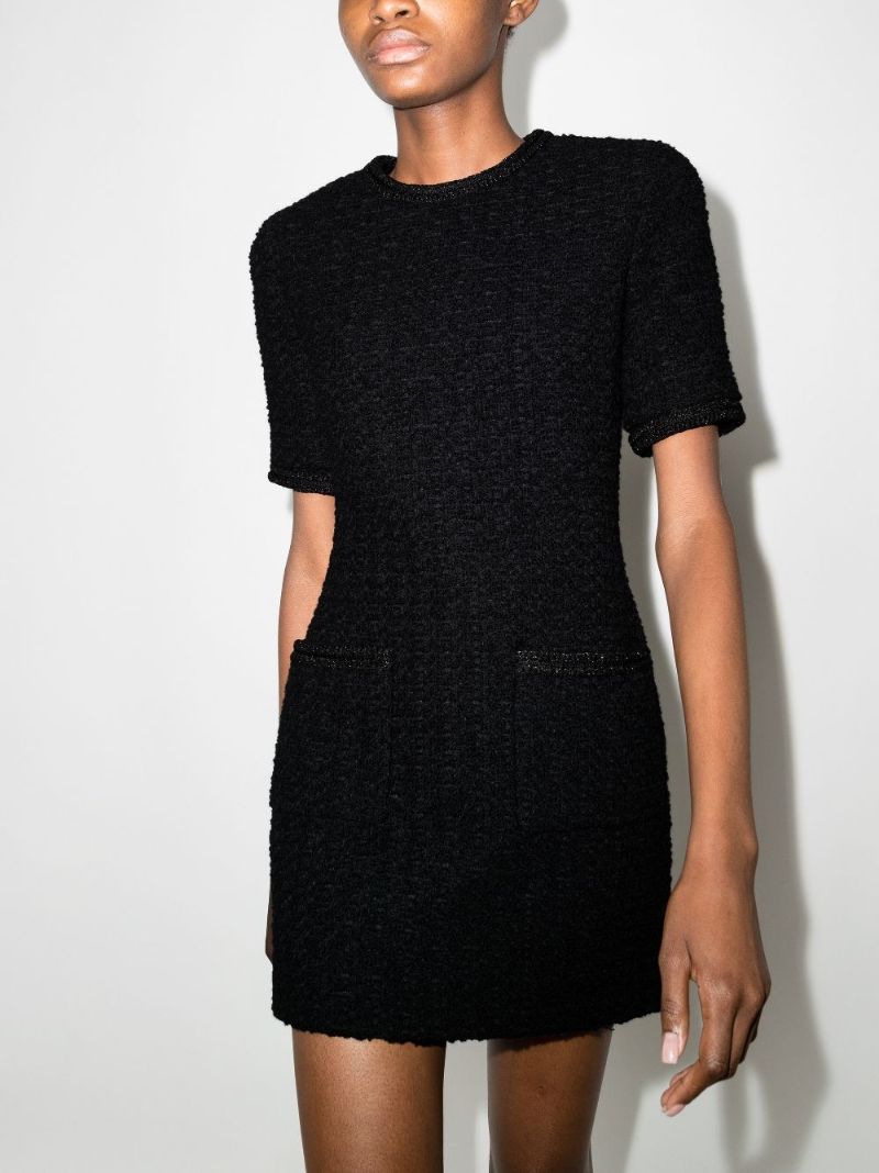 Short Sleeve Tweed Mini Dress