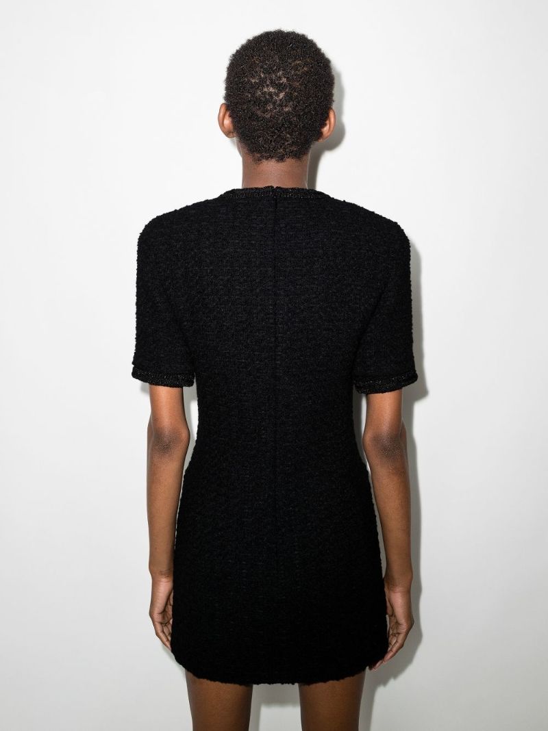 Short Sleeve Tweed Mini Dress