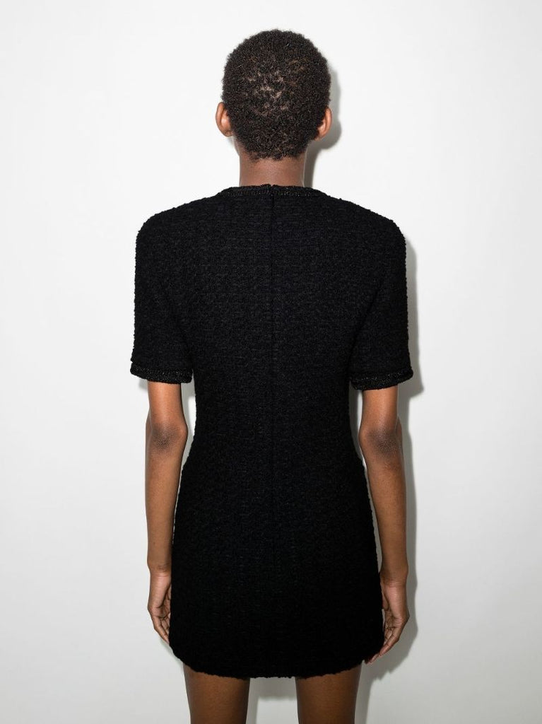 Short Sleeve Tweed Mini Dress
