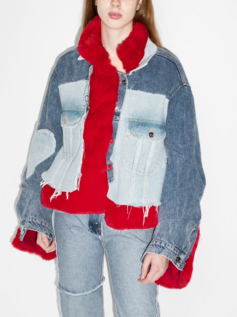 Faux Fur Trim Denim Jacket