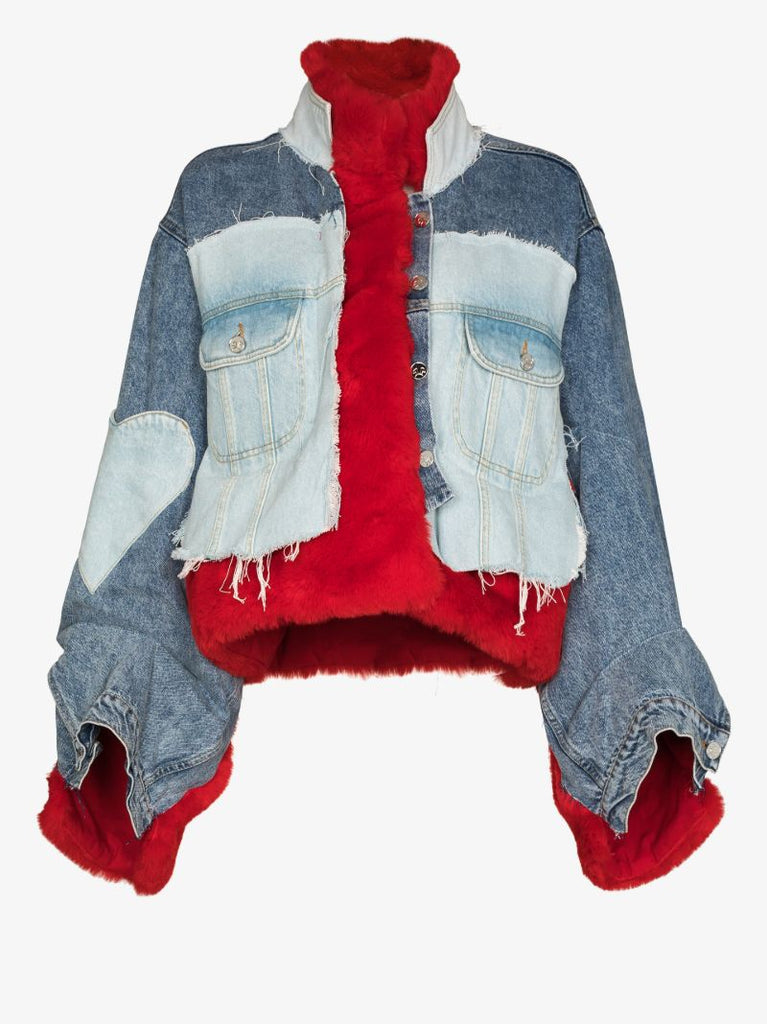 Faux Fur Trim Denim Jacket