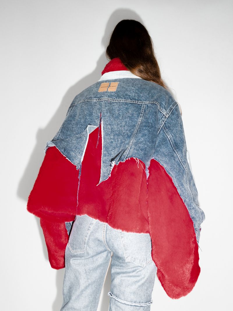 Faux Fur Trim Denim Jacket