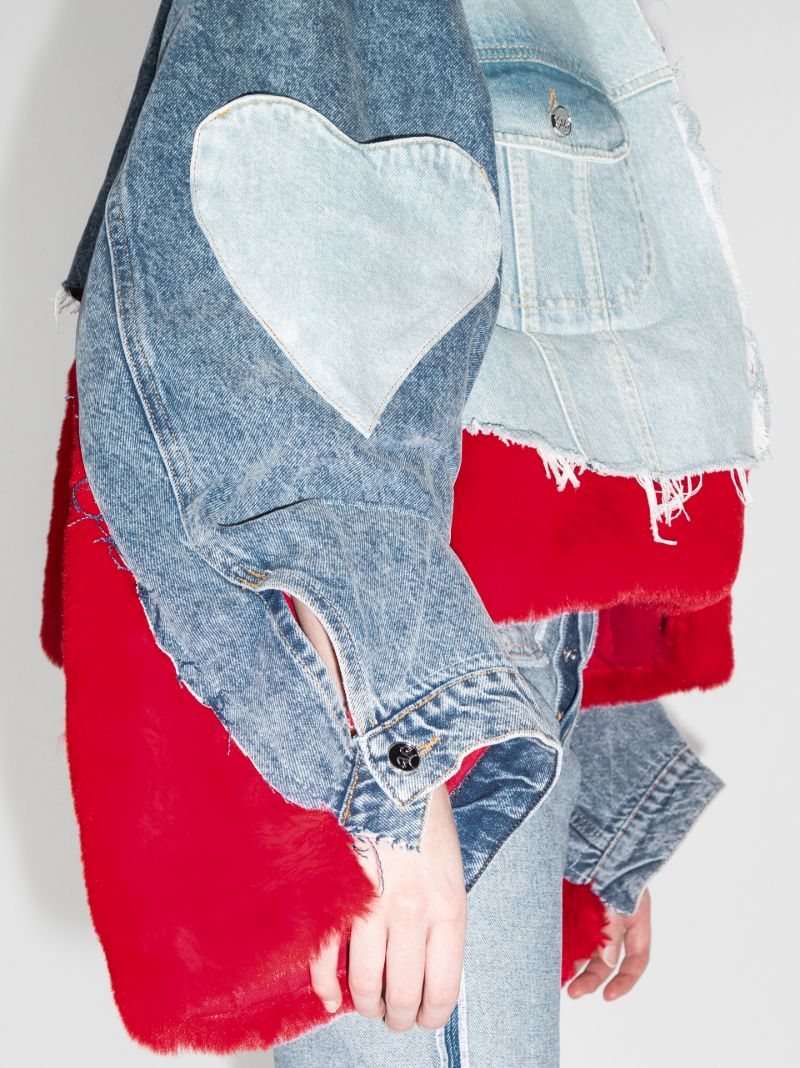 Faux Fur Trim Denim Jacket