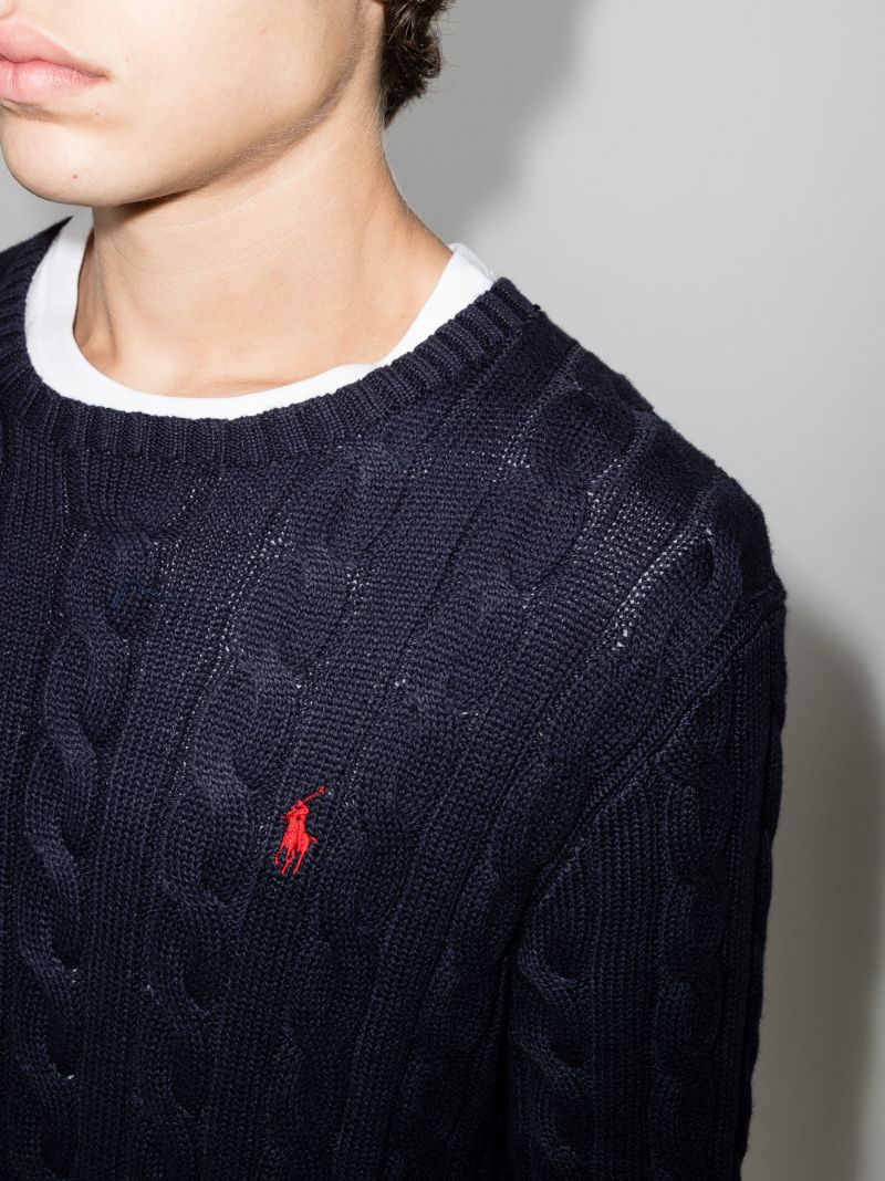Polo Pony Cable Knit Sweater
