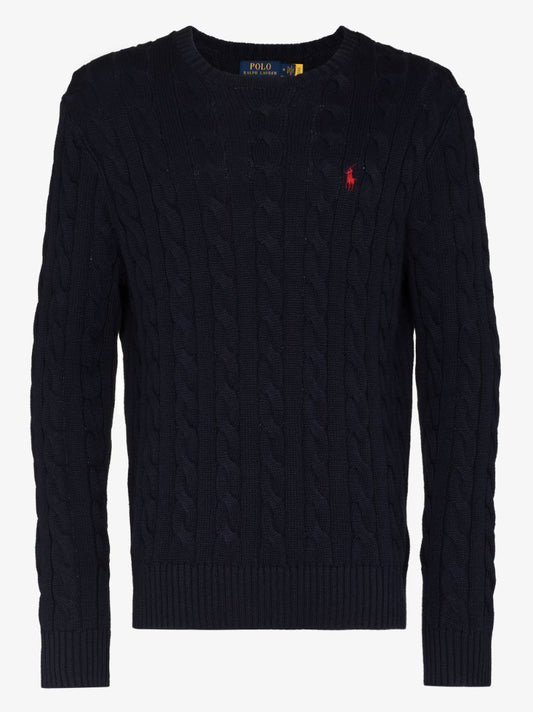 Polo Pony Cable Knit Sweater