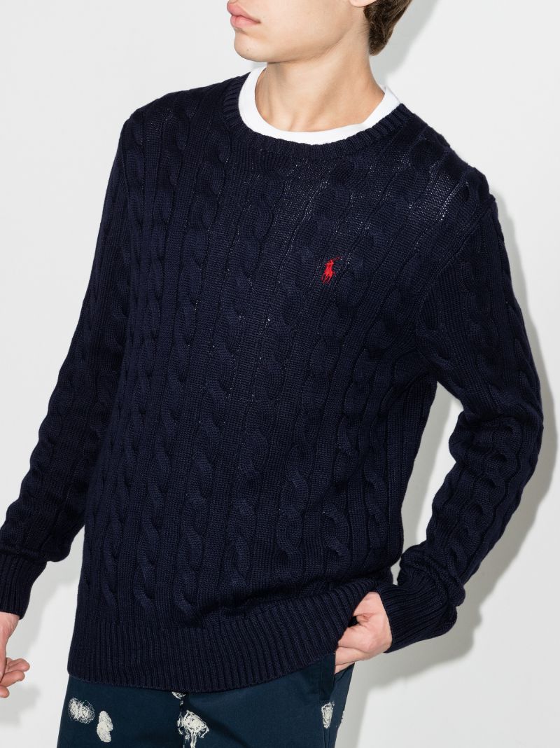 Polo Pony Cable Knit Sweater