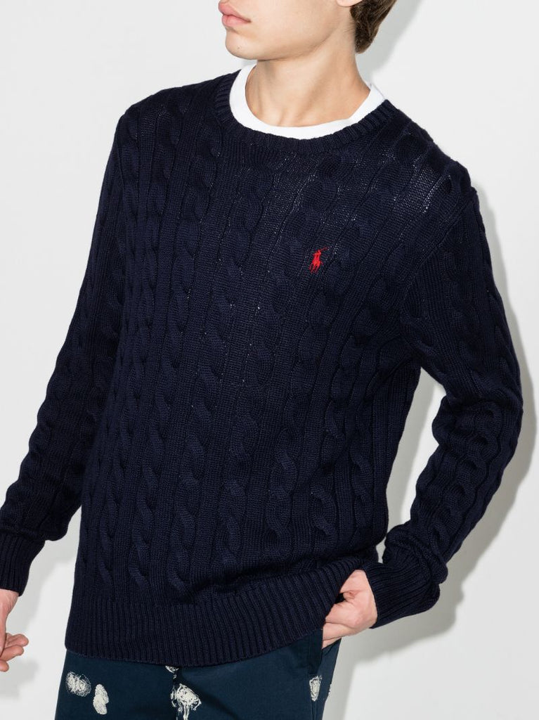 Polo Pony Cable Knit Sweater
