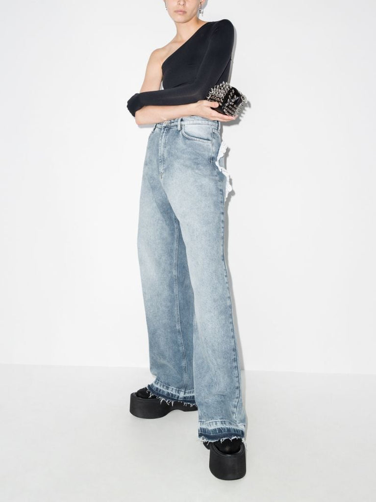 Heart Pocket Wide Leg Jeans