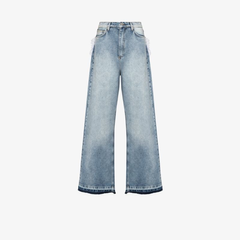 Heart Pocket Wide Leg Jeans