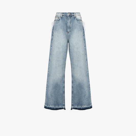 Heart Pocket Wide Leg Jeans