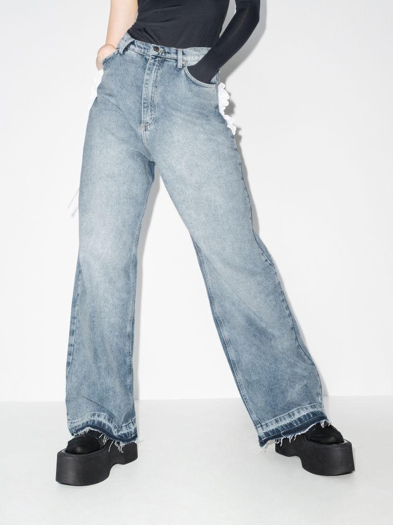 Heart Pocket Wide Leg Jeans