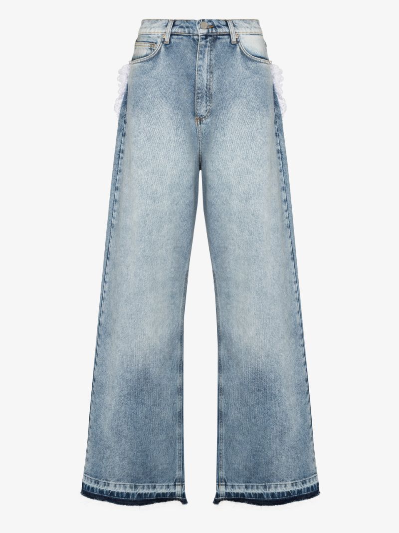 Heart Pocket Wide Leg Jeans
