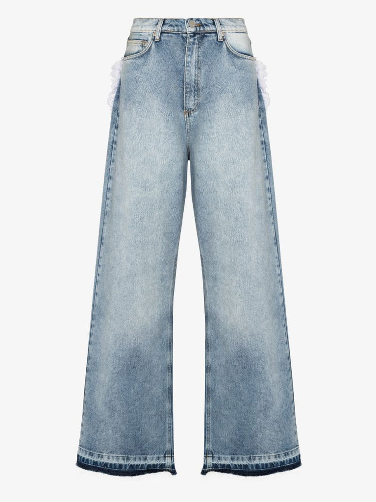 Heart Pocket Wide Leg Jeans
