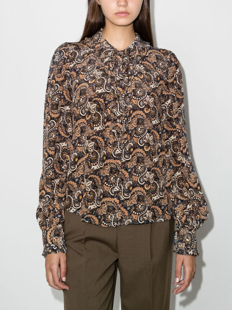 Philipa Paisley Print Silk Top