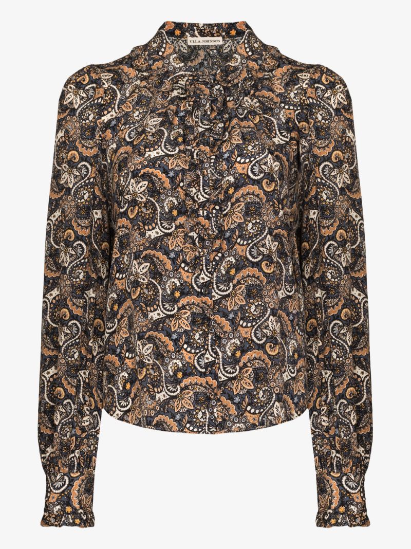 Philipa Paisley Print Silk Top