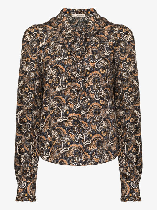 Philipa Paisley Print Silk Top