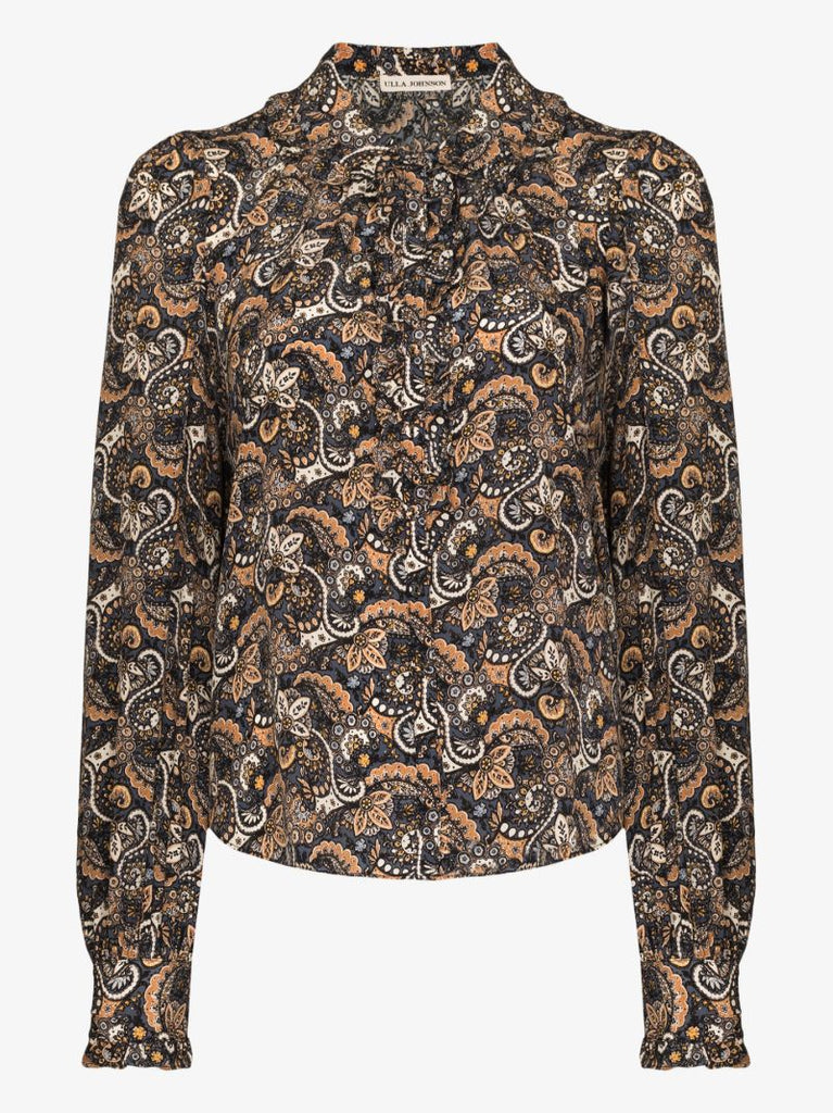 Philipa Paisley Print Silk Top