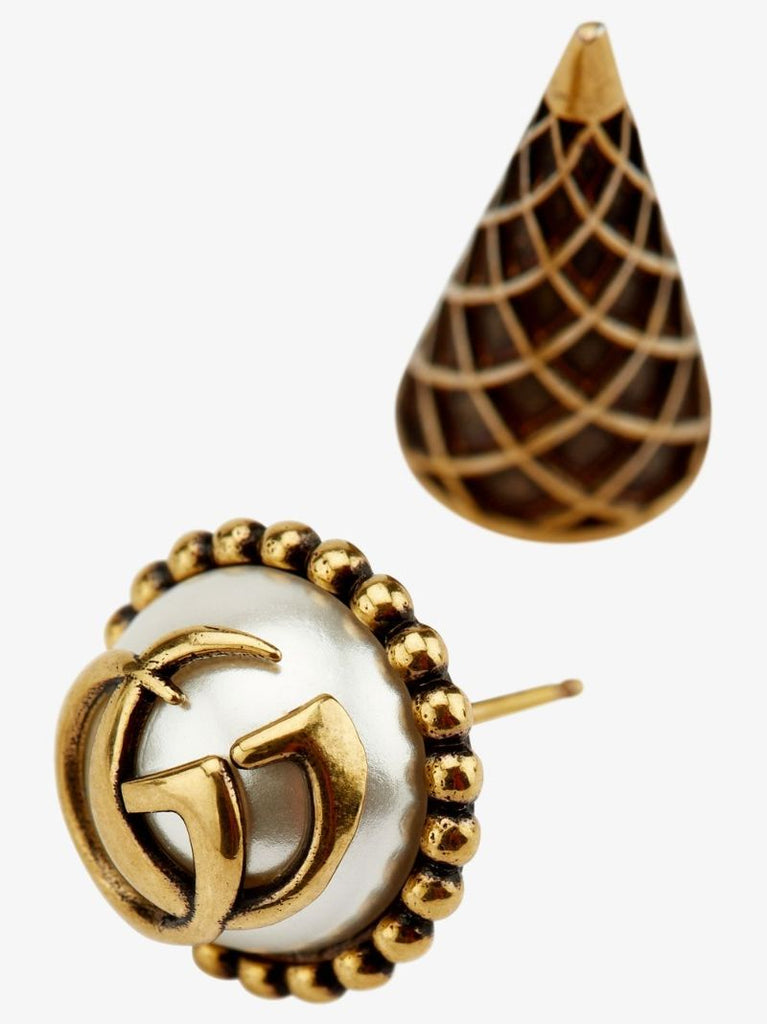 Gold Tone Gg Cone Earring