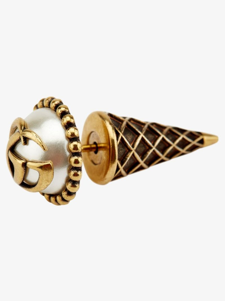 Gold Tone Gg Cone Earring