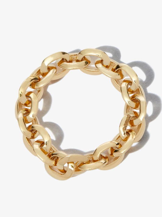 18k Yellow Gold Xs Knife Edge Chain Ring