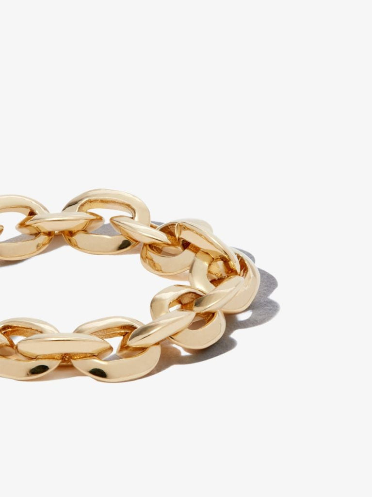 18k Yellow Gold Xs Knife Edge Chain Ring