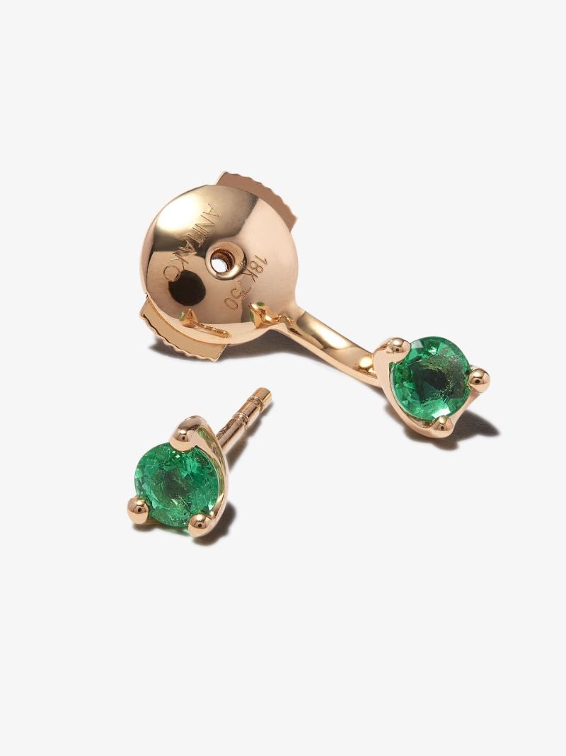 18k Yellow Gold Emerald Orbit Earring