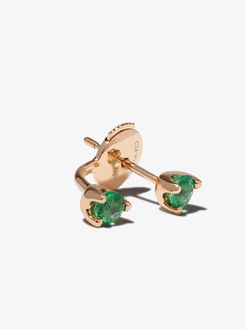 18k Yellow Gold Emerald Orbit Earring